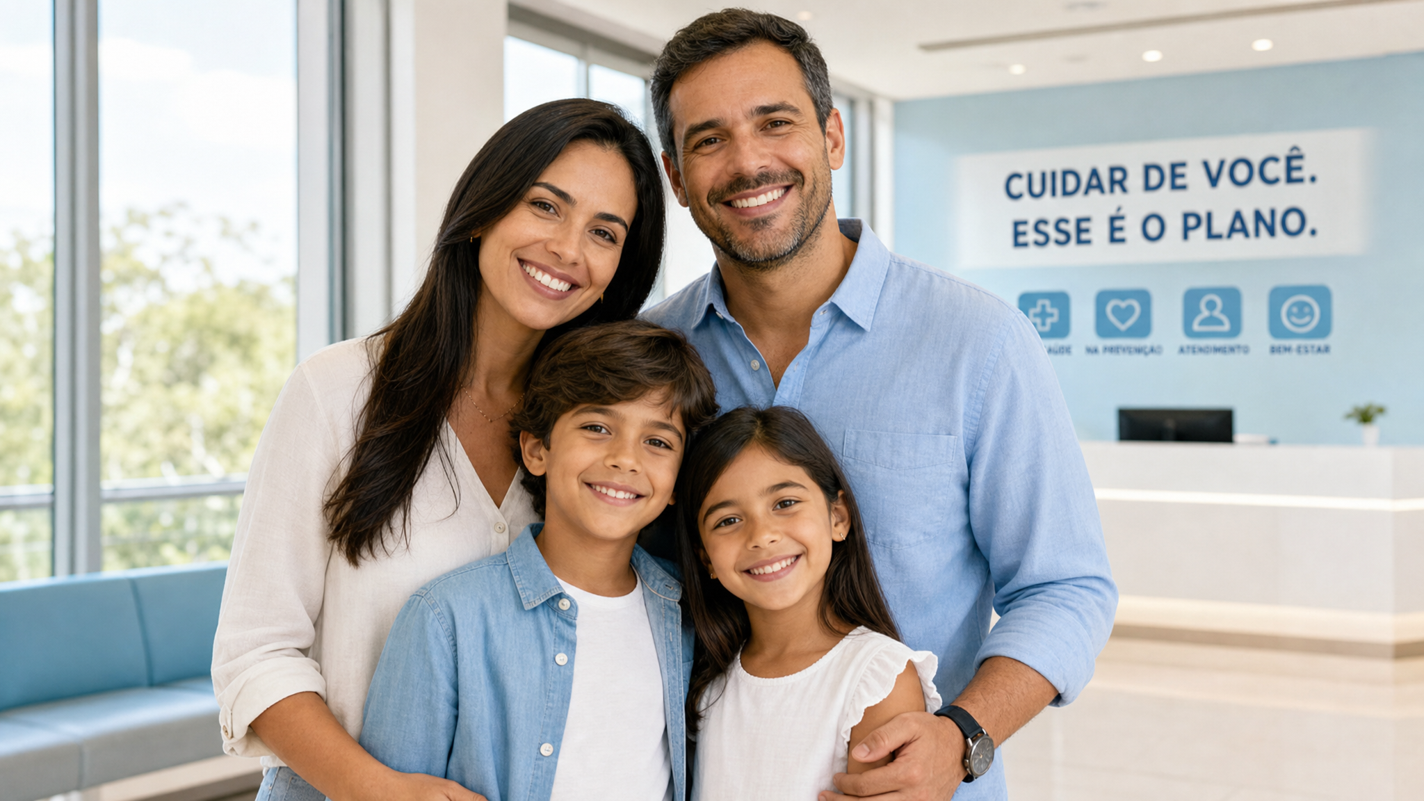 Família feliz com plano de saúde Porto Seguro